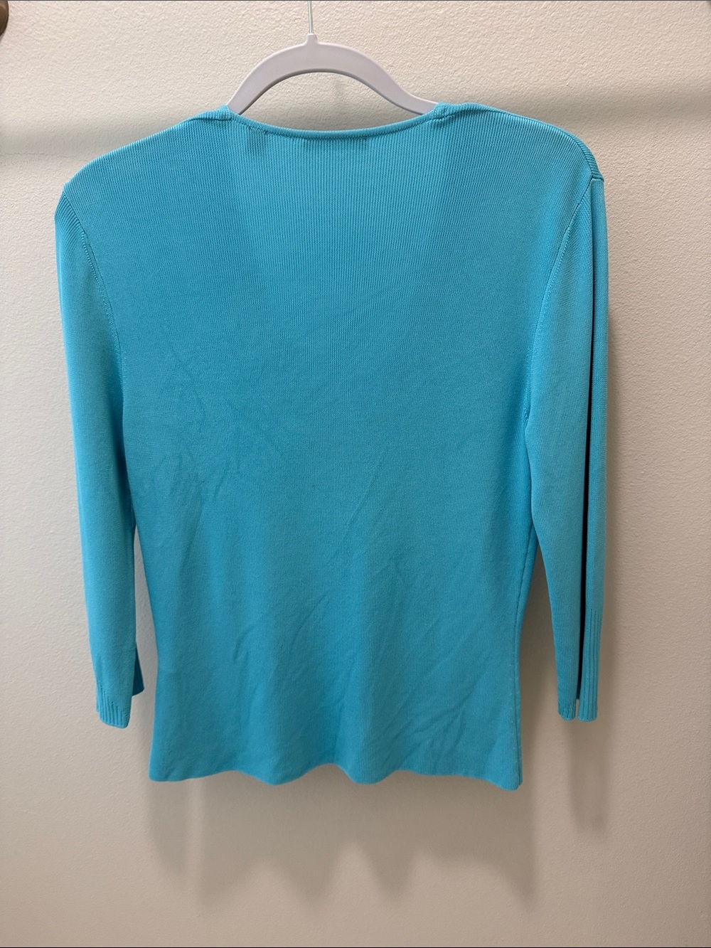 Cyrus Women's V-Neck Lightweight Sweater - Turquoise M - Picture 2 of 6